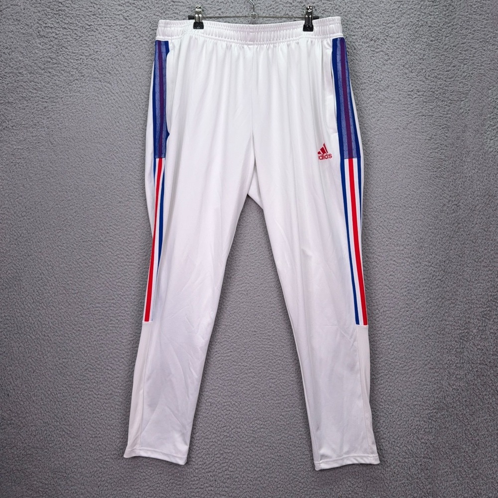 Adidas Track Pants Mens XL White Primegreen Lounge Comfort Active Sport